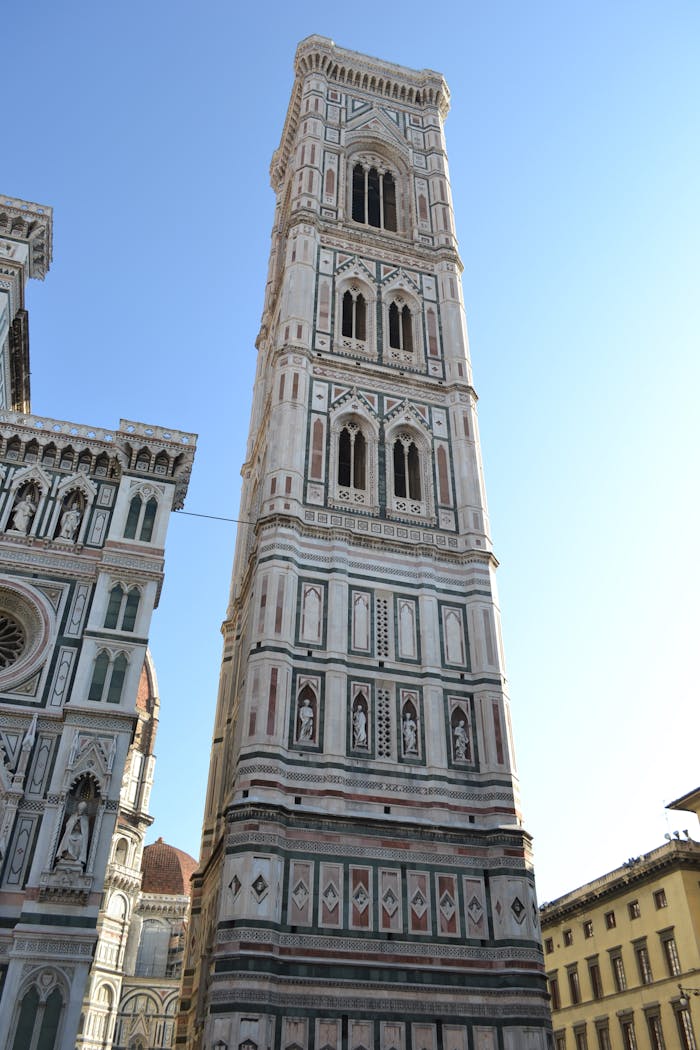 Giotto's Campanile in Florence, a stunning blend of Gothic architecture and Italian Renaissance style.